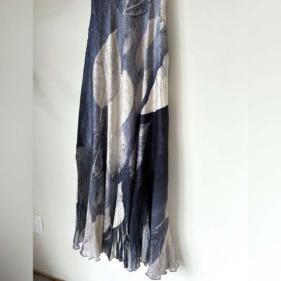 NWT Komarov  Women's Maxi Evening Crinkle Dress  Ruffles Sheer SZ XS Whimsigoth - Picture 2 of 9